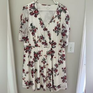 Floral and White Dress